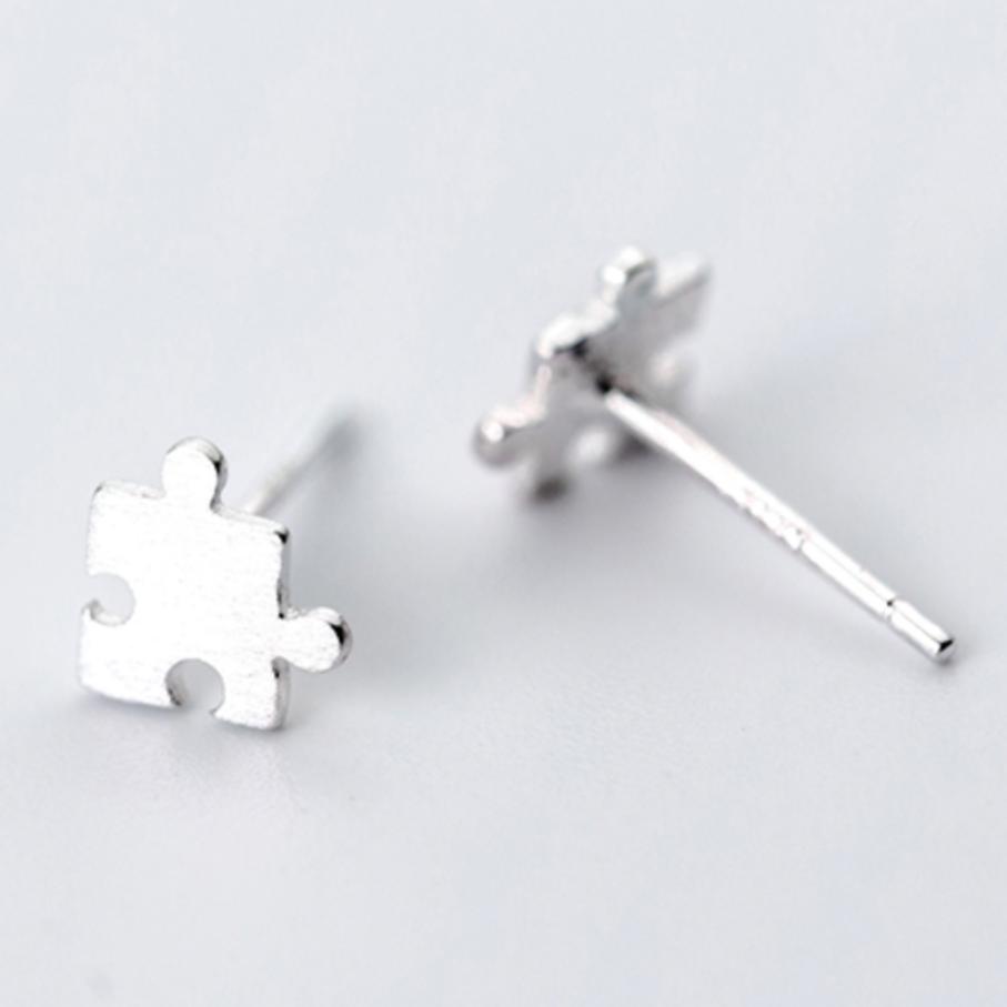 Jigsaw Piece Stud Earrings
