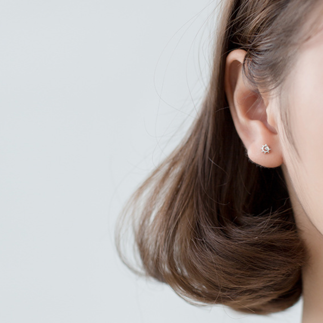 Tiny Sun Stud Earrings
