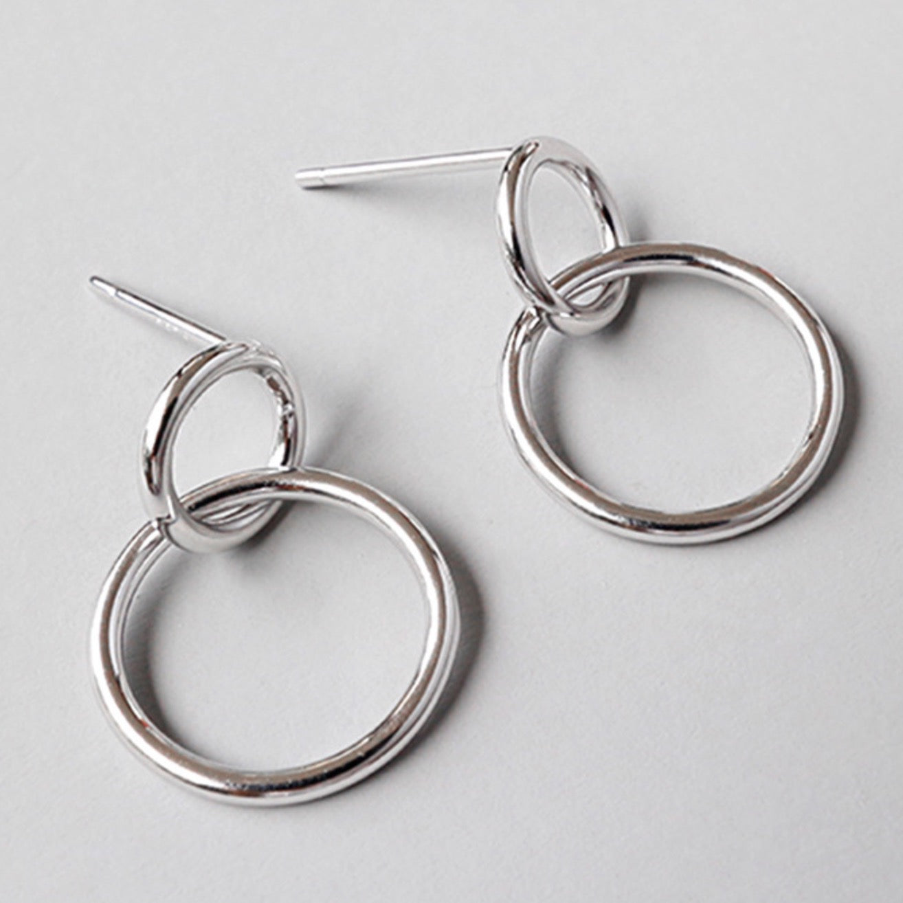 Double Circle Drop Earrings