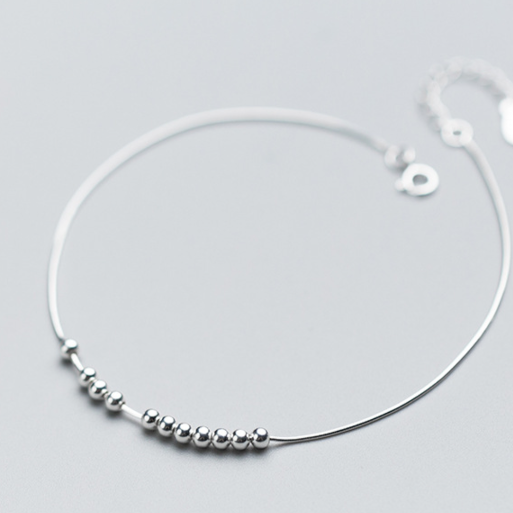Tiny Silver Bead Bracelet