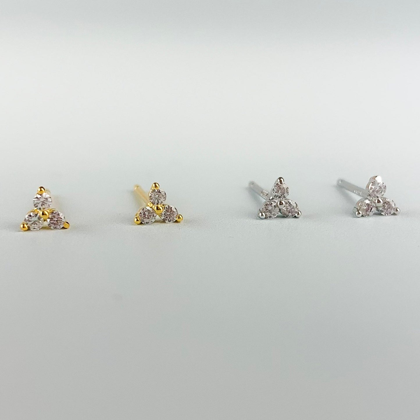Crystal Triangle Stud Earrings