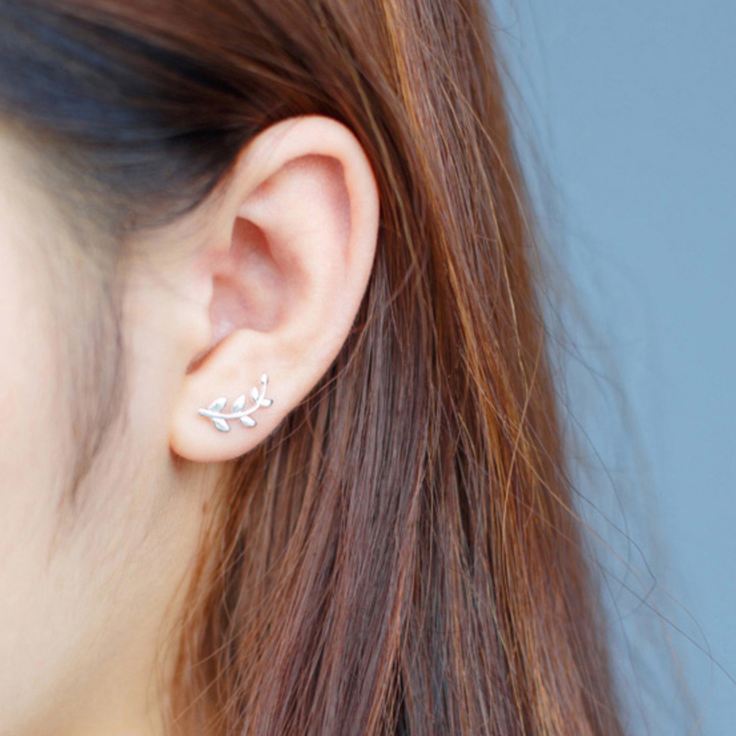 Asymmetrical Leaf Stud Earrings