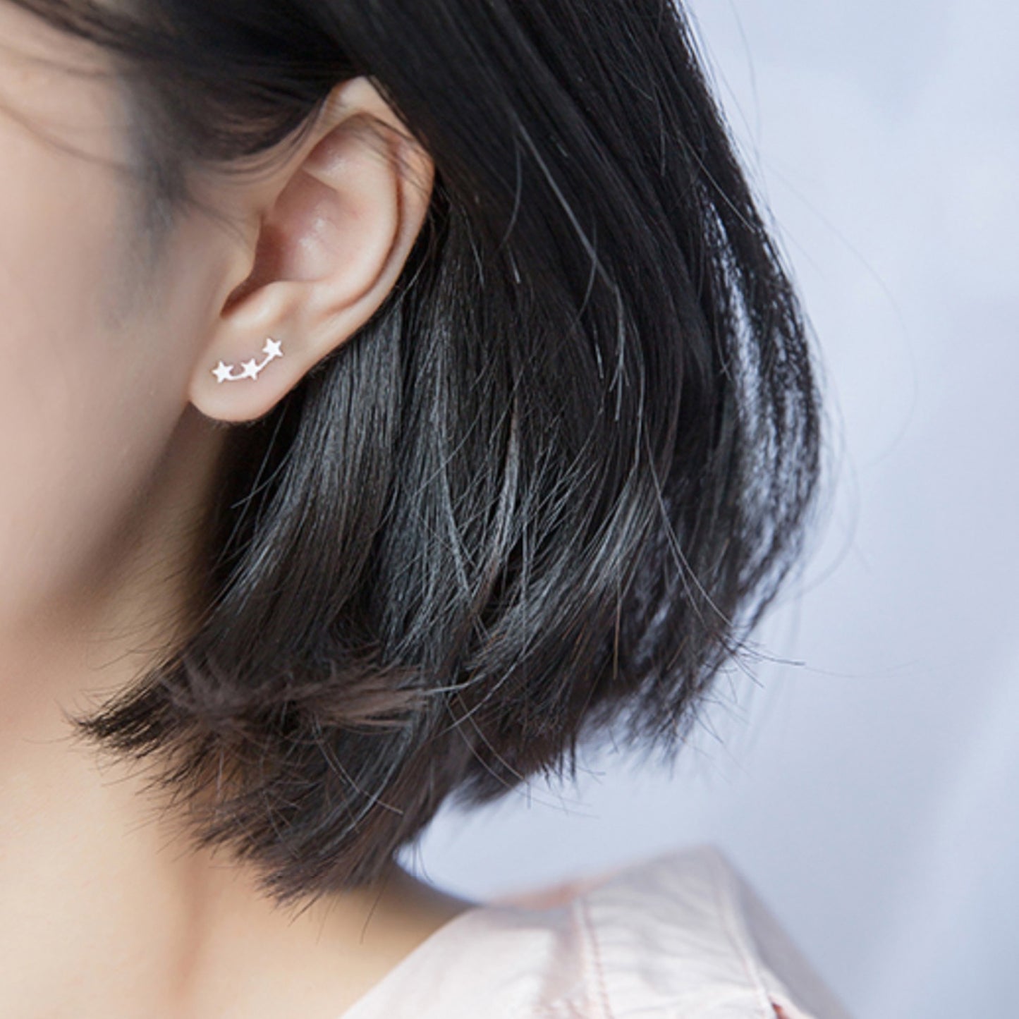 Triple Star Climber Stud Earrings