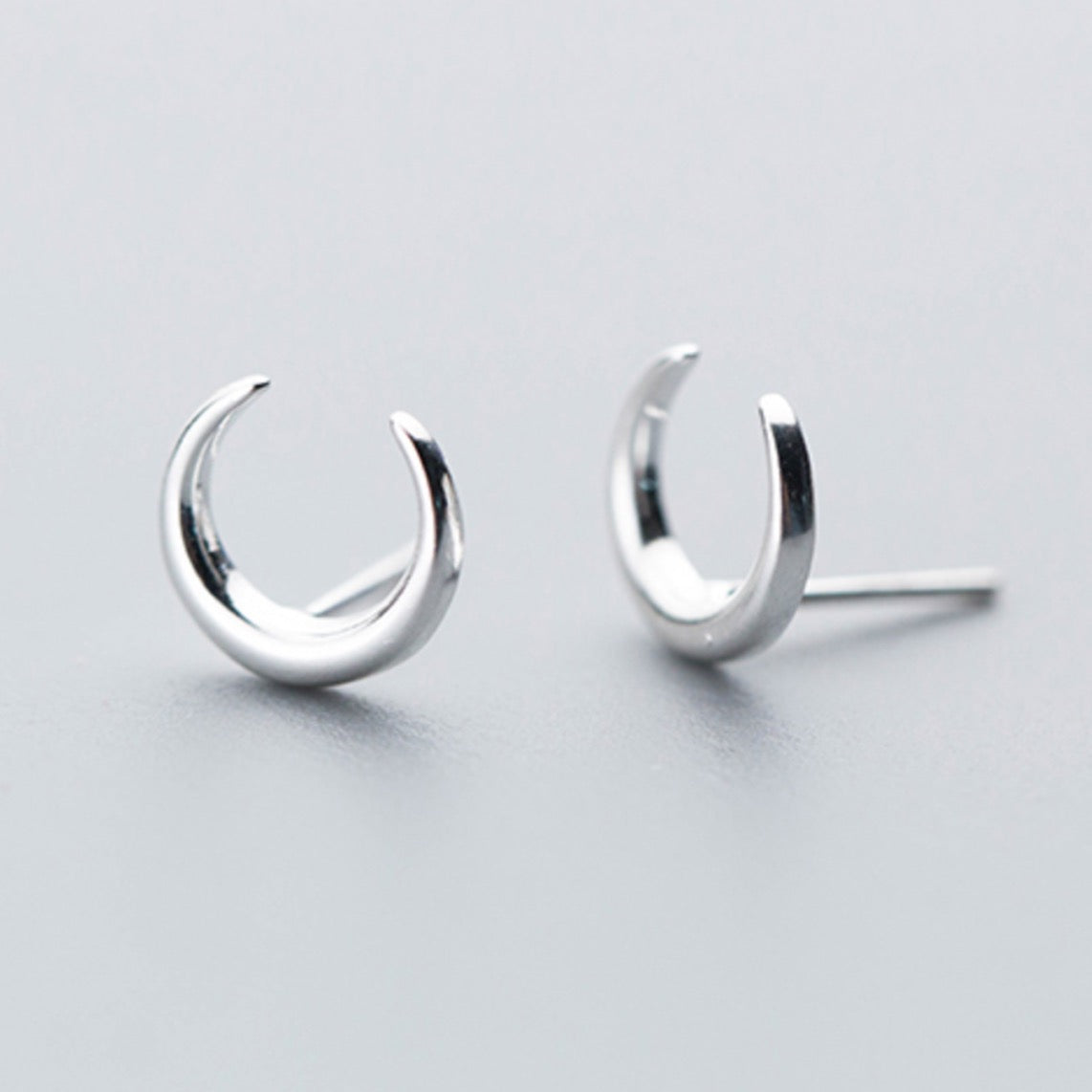 Crescent Moon Stud Earrings