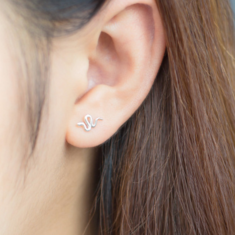 Minimalist Snake Stud Earrings