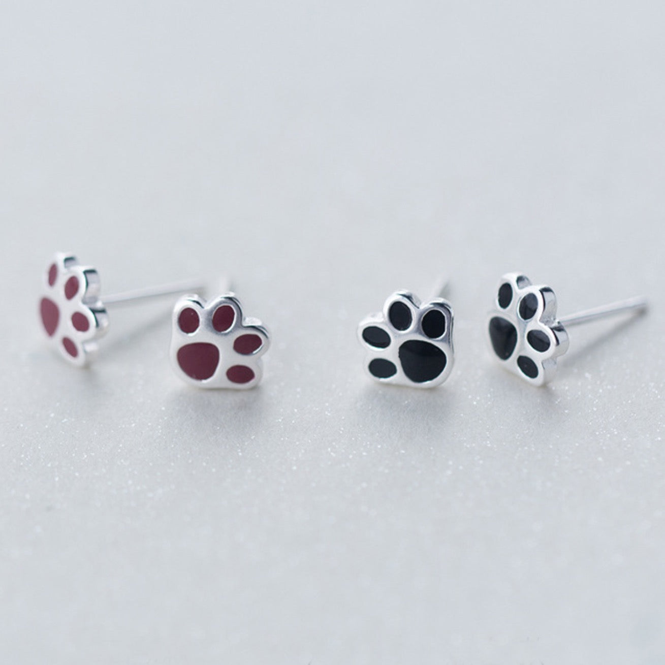 Paw Print Stud Earrings