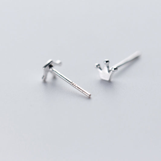 Tiny Crown Stud Earrings