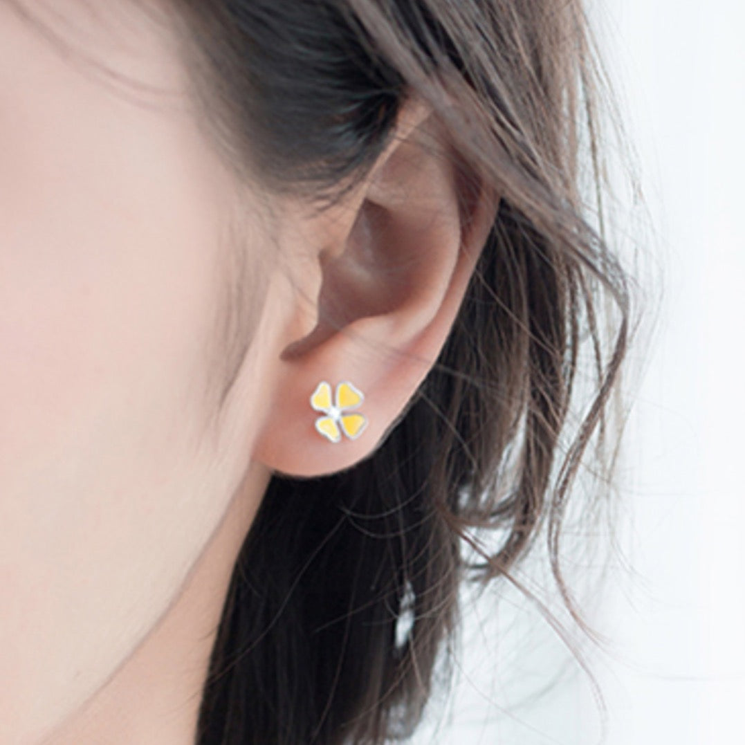 Pink or Yellow Flower Stud Earrings