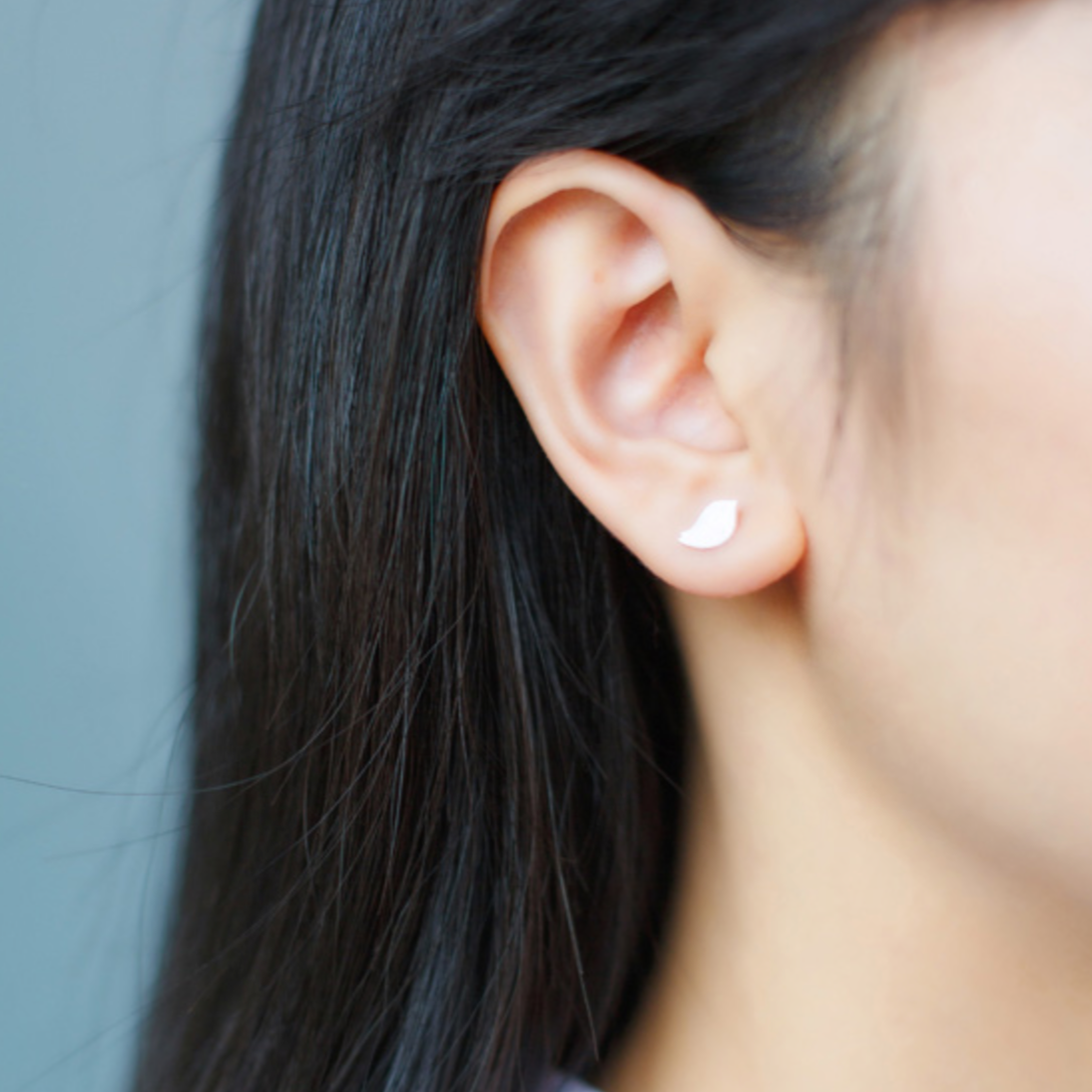 Bird & Leaf Asymmetrical Stud Earrings