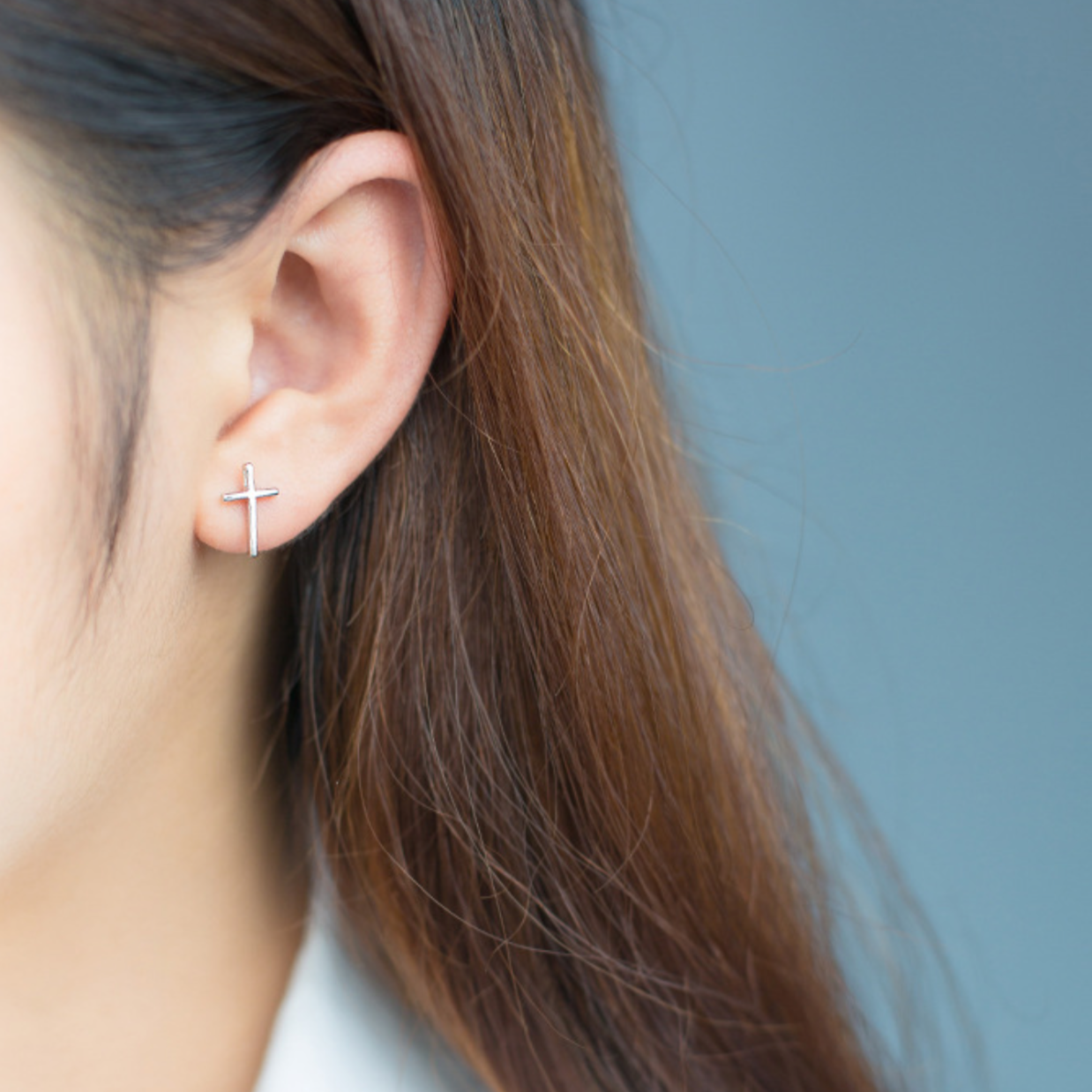 Minimalist Cross Stud Earrings