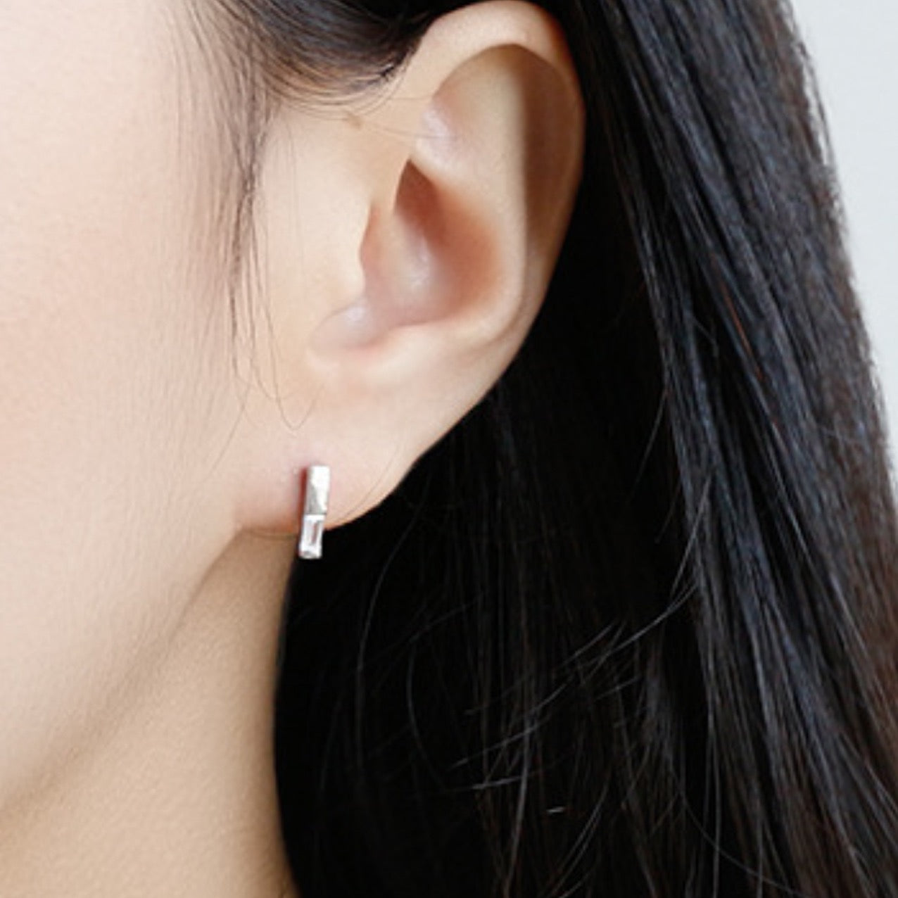 Zircon Bar Stud Earrings