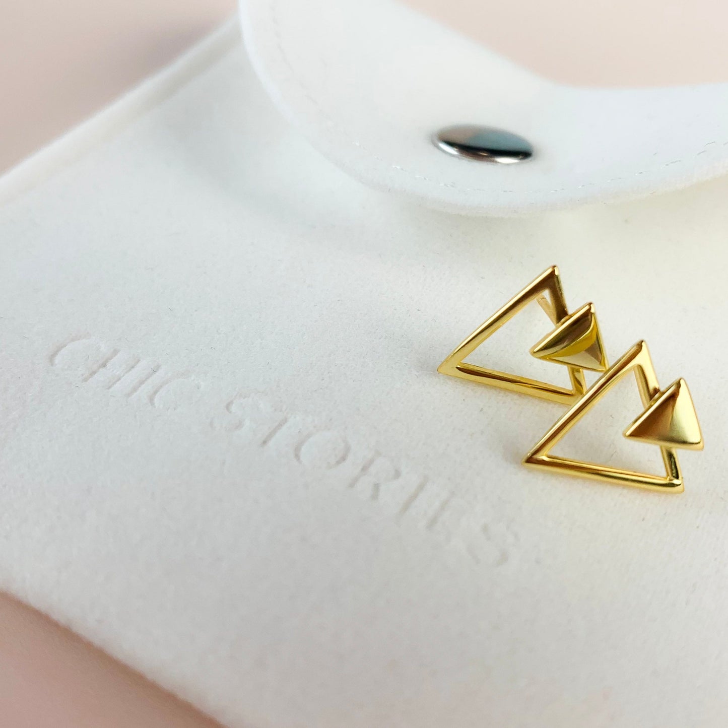 Double Triangle Stud Earrings