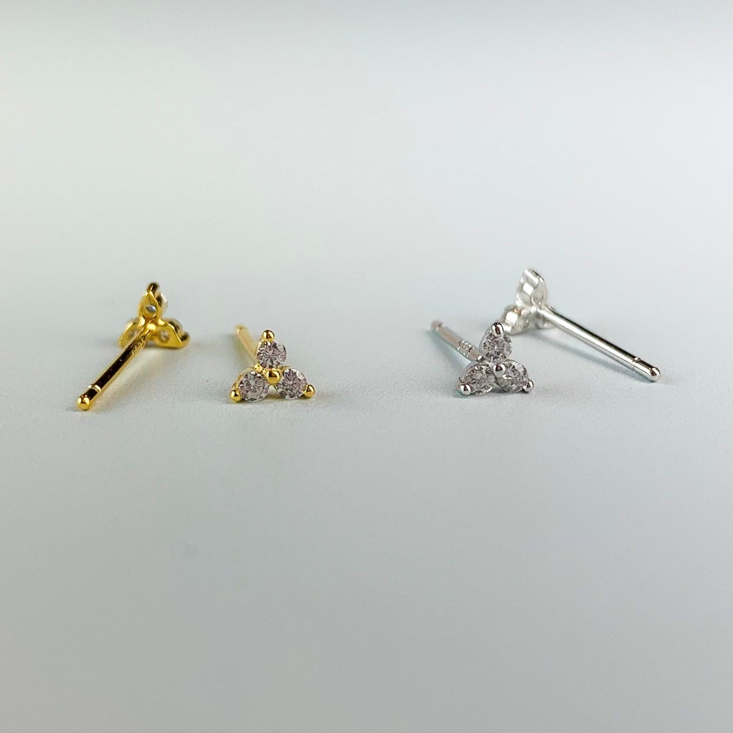 Crystal Triangle Stud Earrings