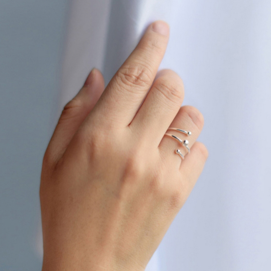 Triple Band Effect Spiral Ring