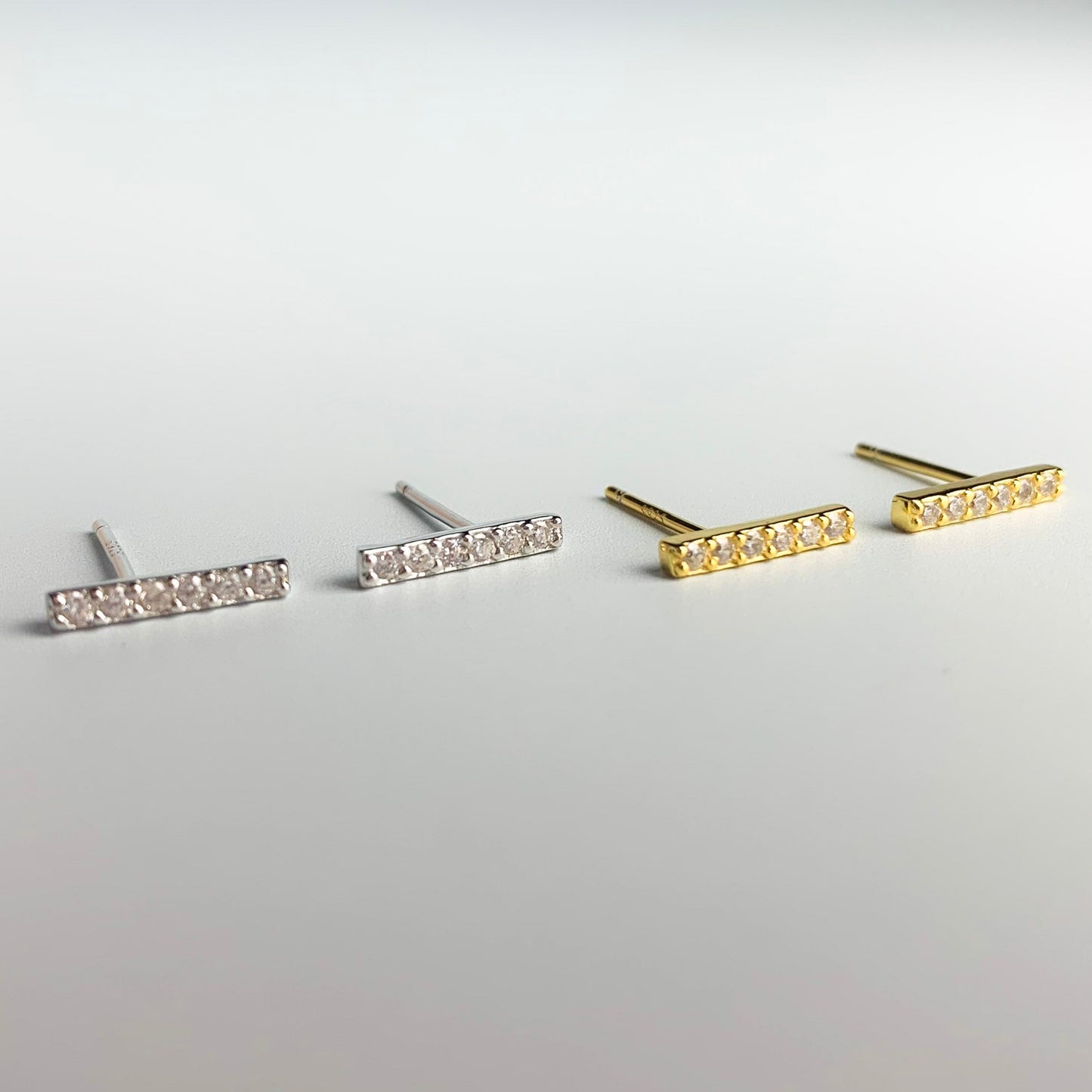 Crystal Bar Stud Earrings