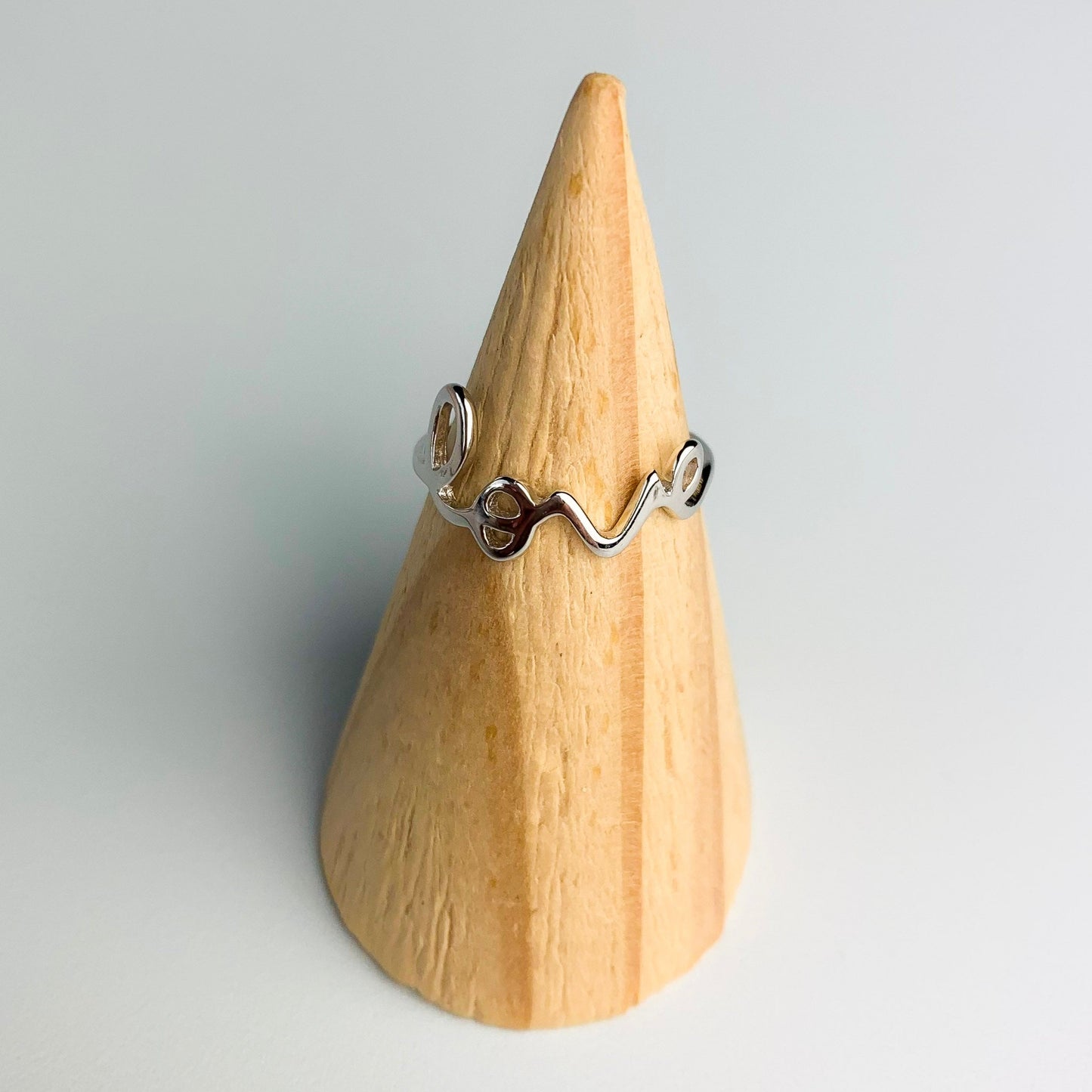 Peace, Love and Music Adjustable Symbol Rings