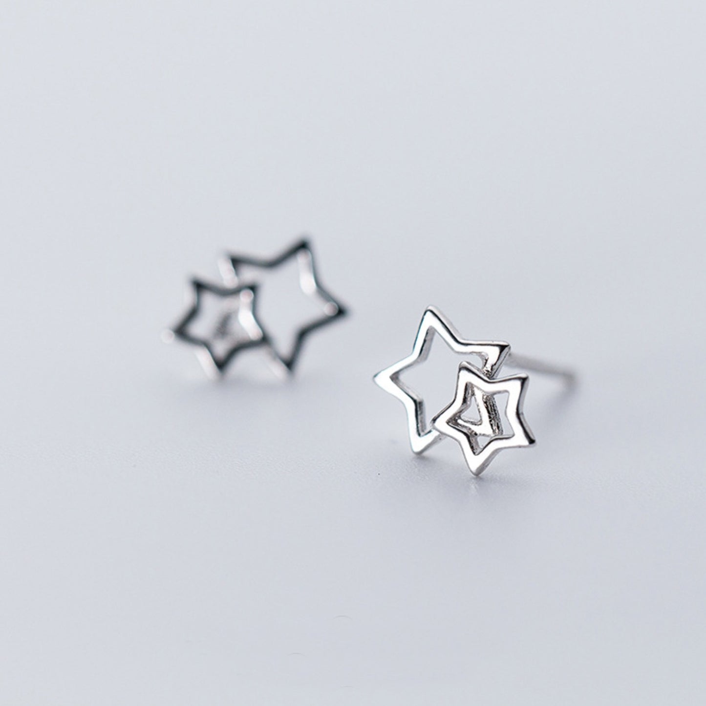 Double Star Stud Earrings