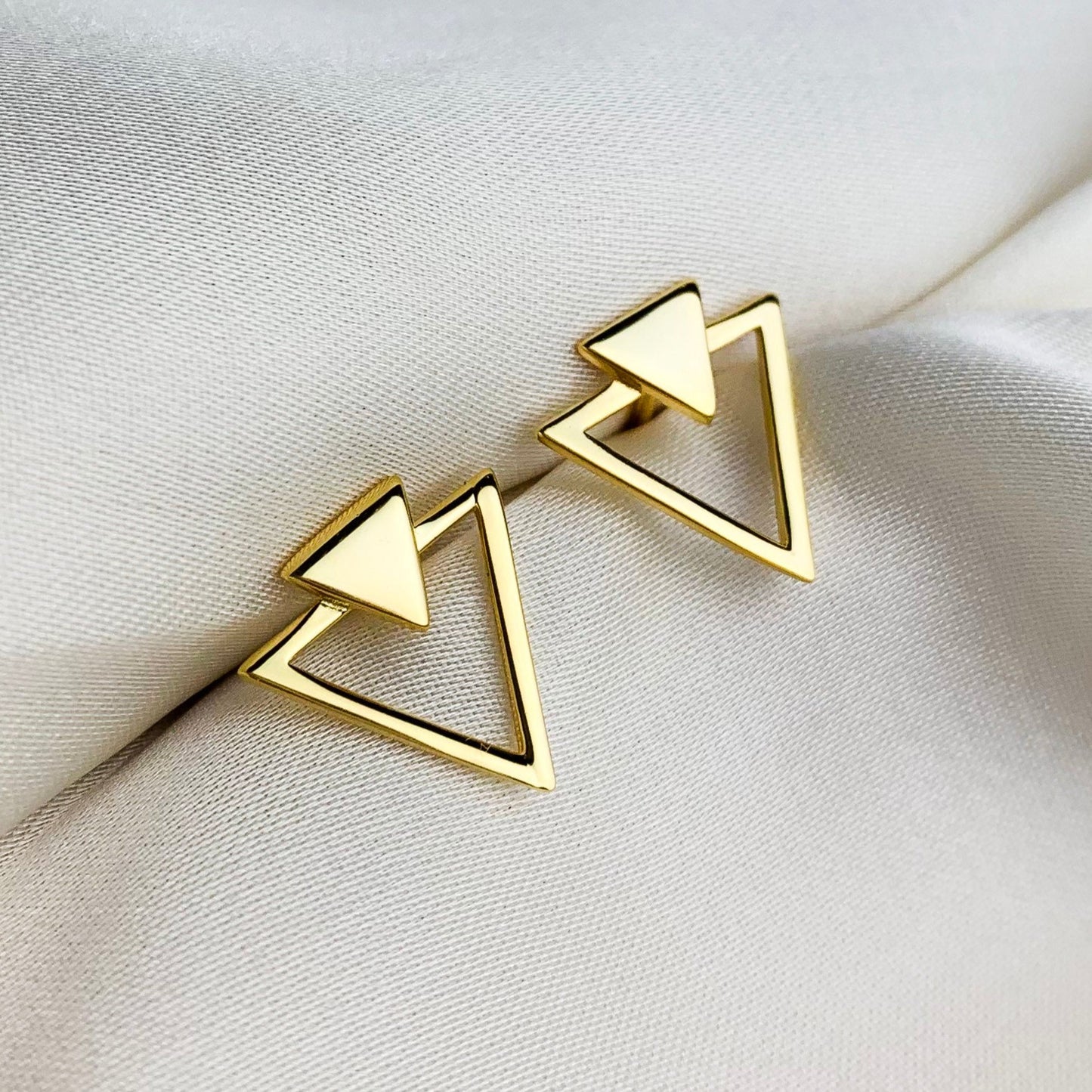 Double Triangle Stud Earrings