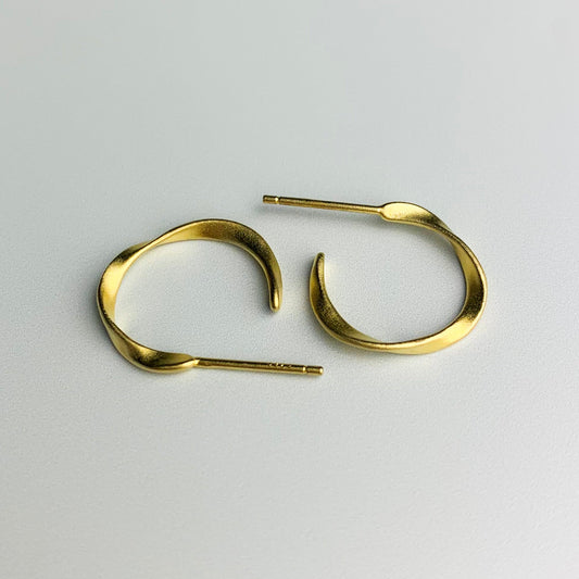Small Gold Twisted Hoop Earrings