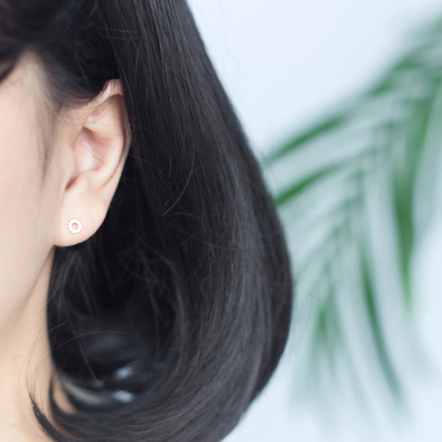 Brushed Silver Weather Stud Earrings