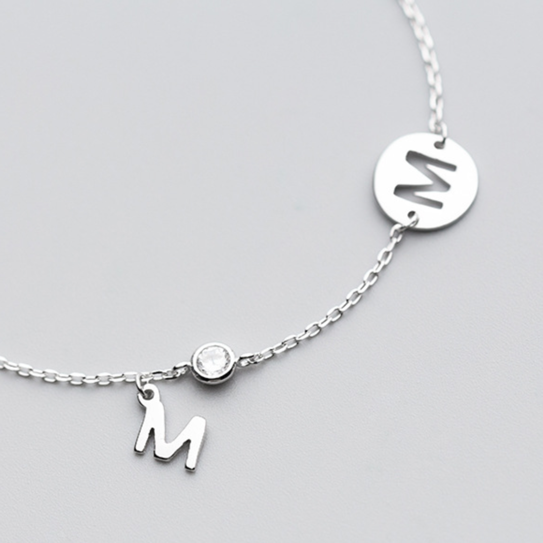 M Initial Charm Bracelet
