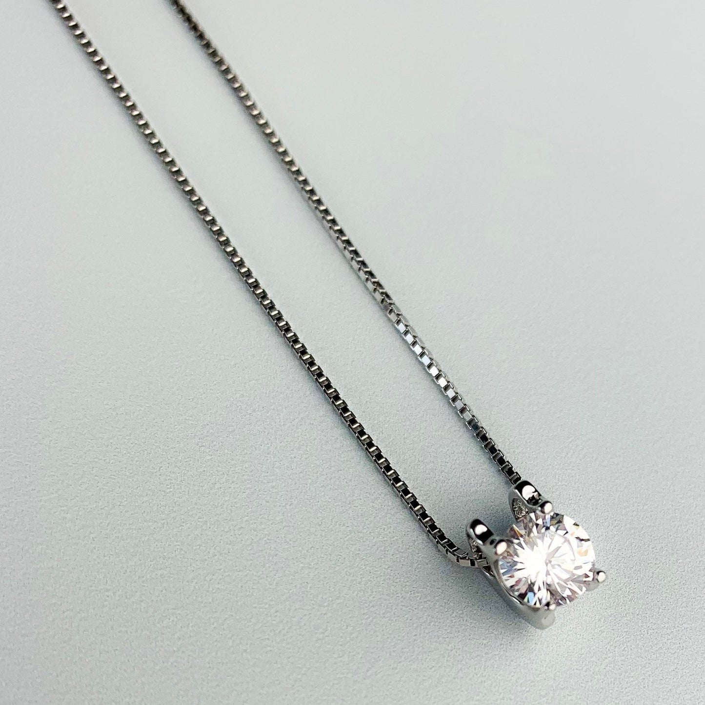 White Crystal Pendant Necklace