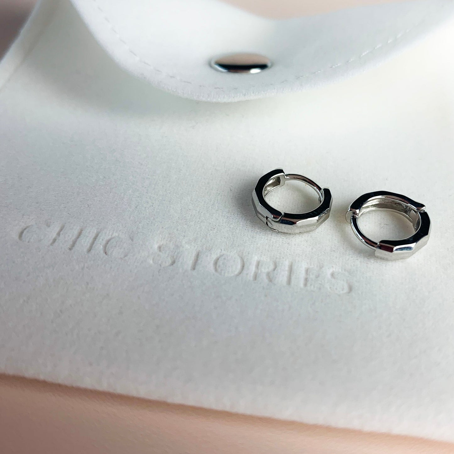 Geometric Huggie Hoop Earrings