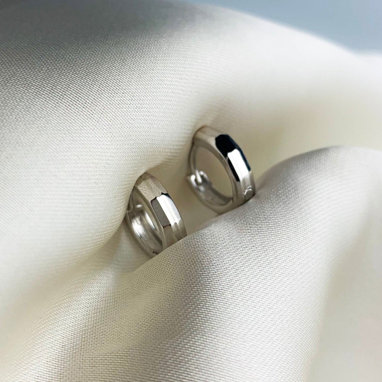 Geometric Huggie Hoop Earrings
