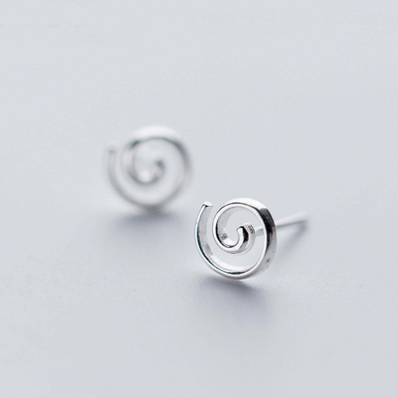 Tiny Spiral Stud Earrings
