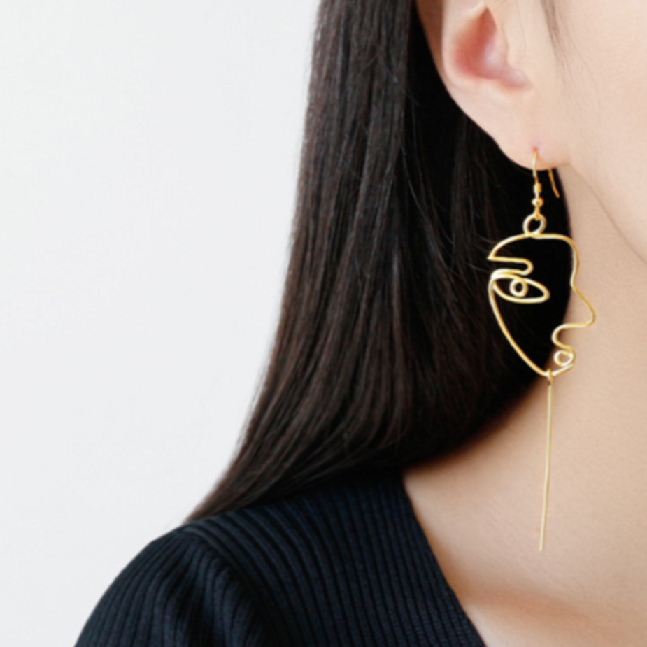 Abstract Face Dangle Earrings