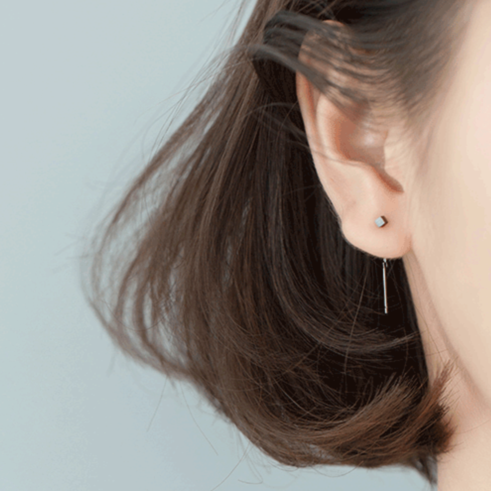 Cube Threader Earrings