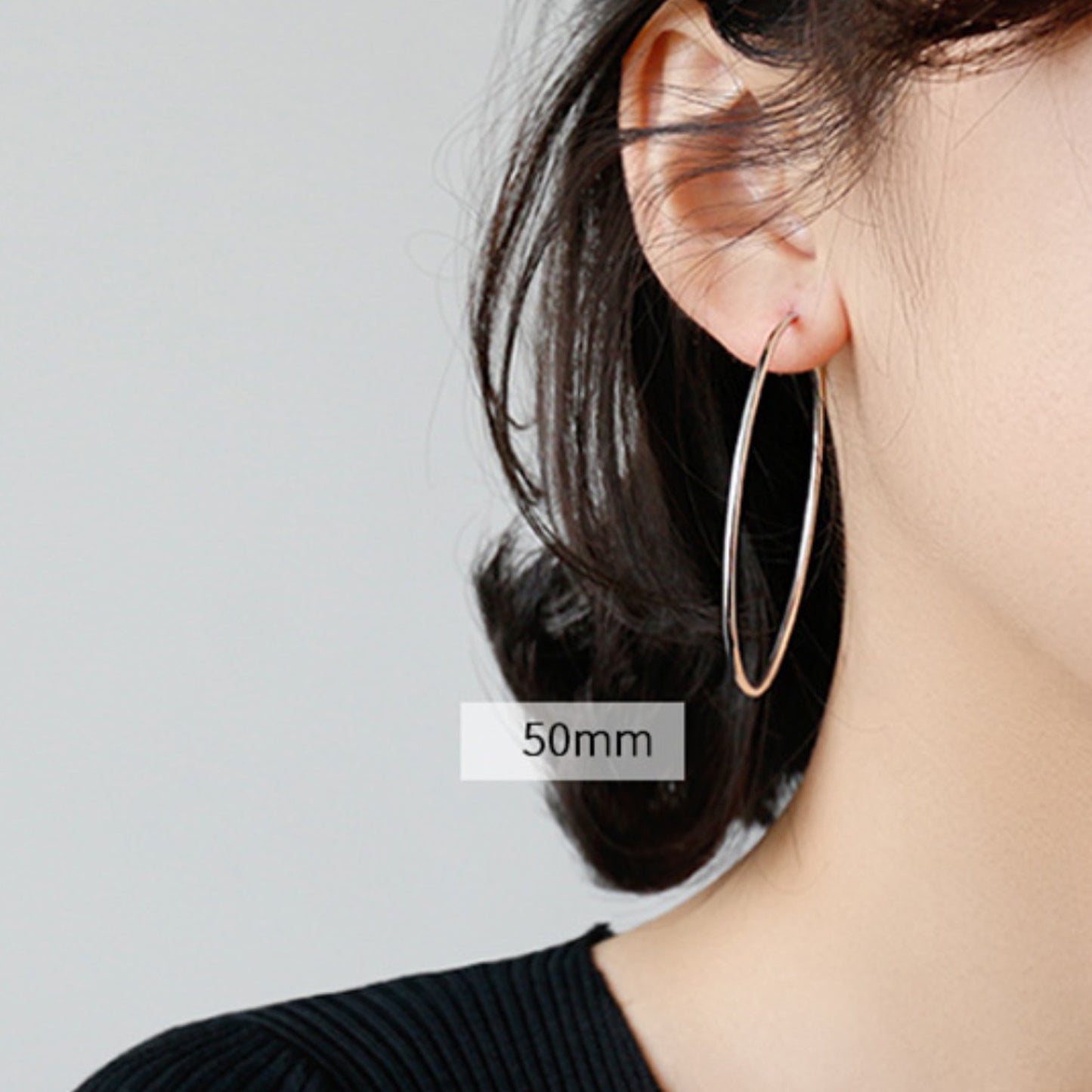 Silver Circle Hoop Earrings