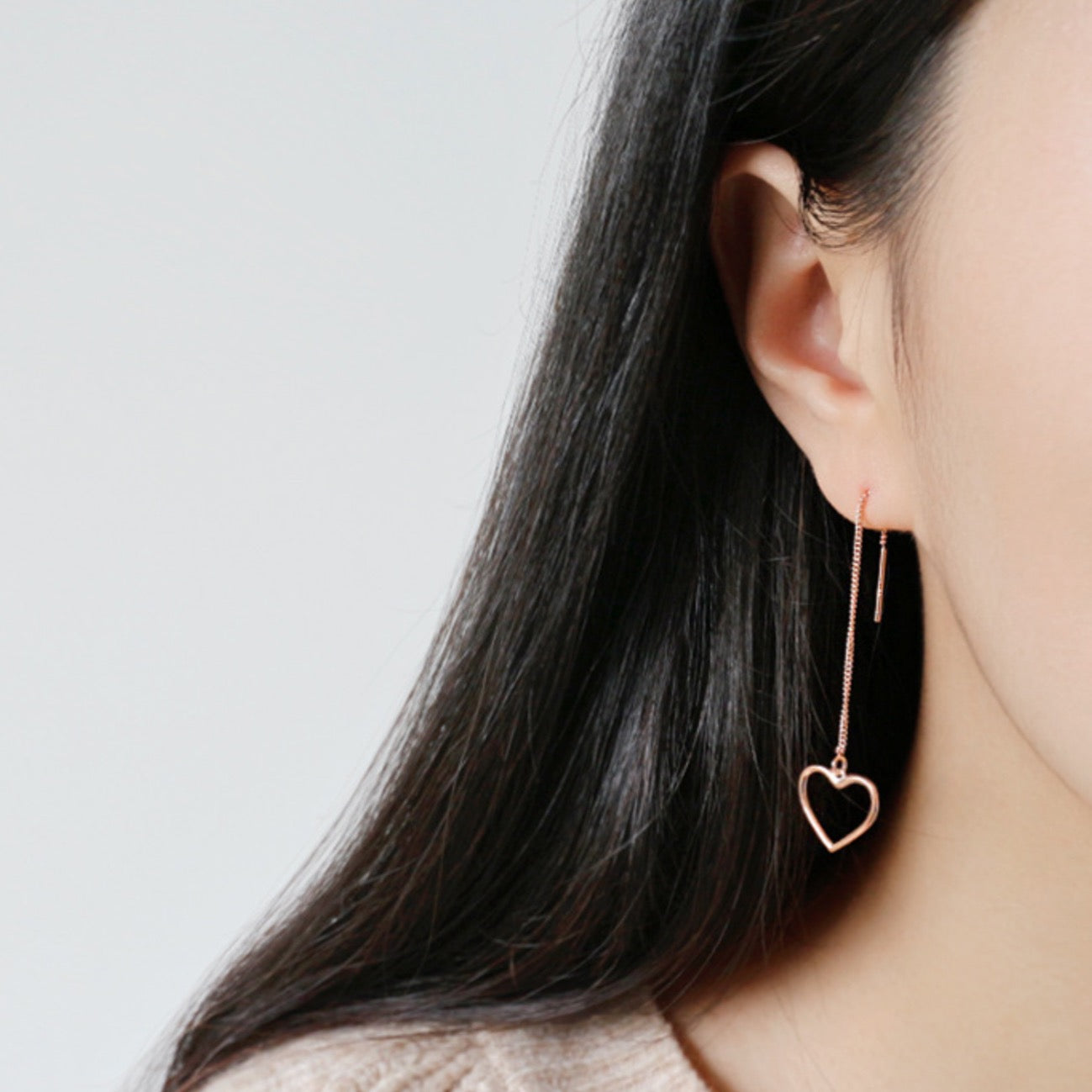 Heart Threader Earrings