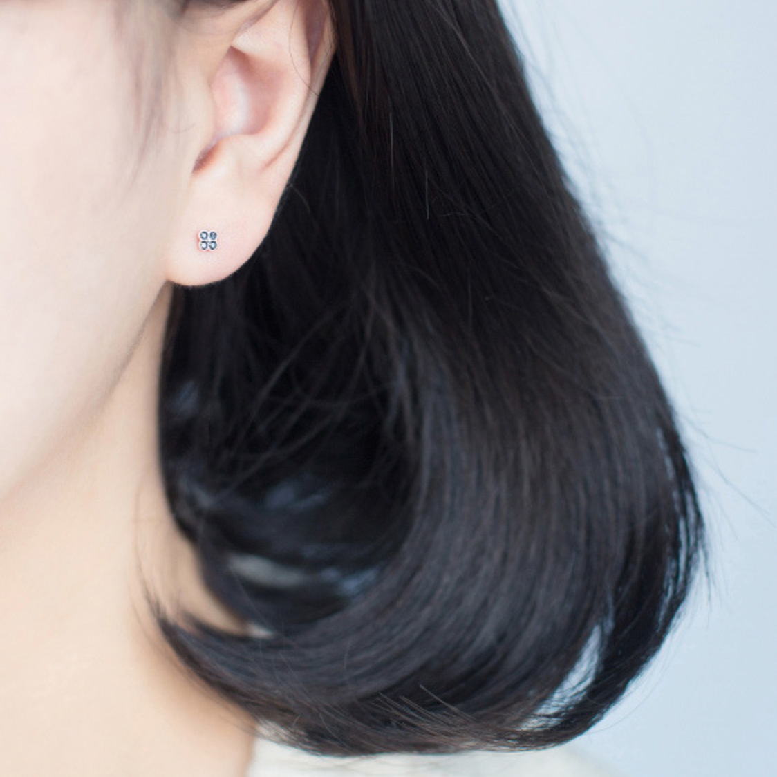 Black Crystal Square Stud Earrings