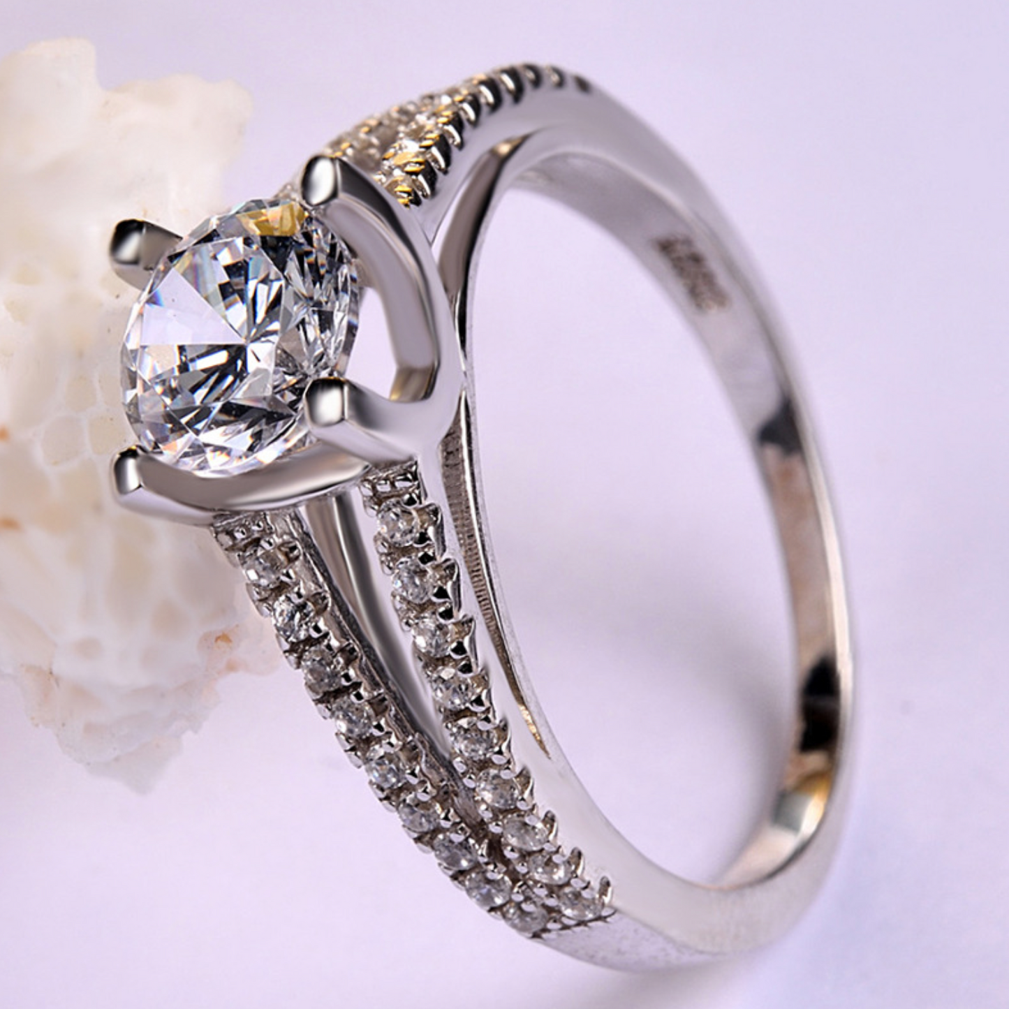 Double Band Moissanite Ring