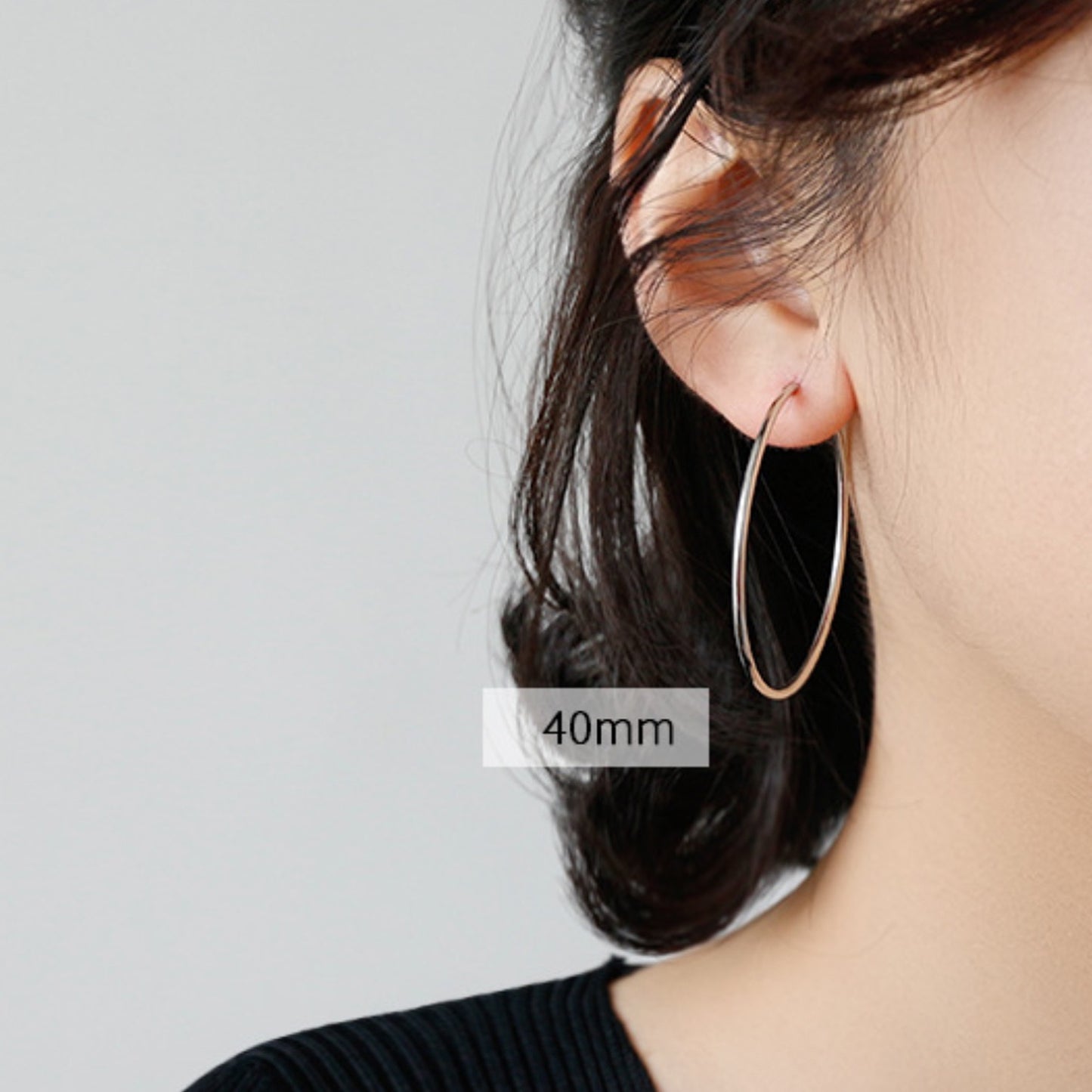 Silver Circle Hoop Earrings