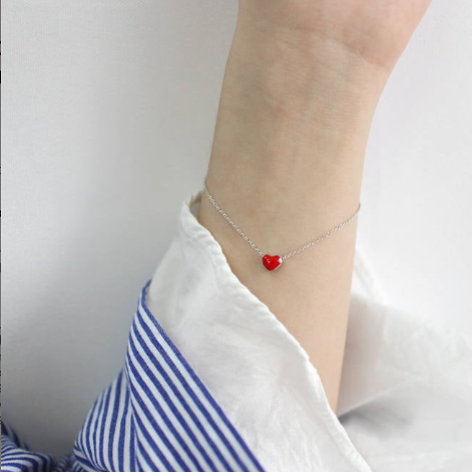 Red Heart Charm Bracelet