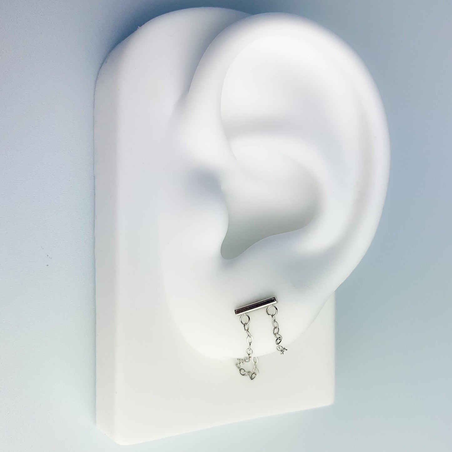 Double Chain Loop Stud Earrings