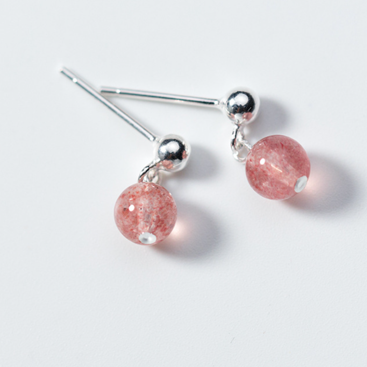 Red Flecked Crystal Drop Earrings