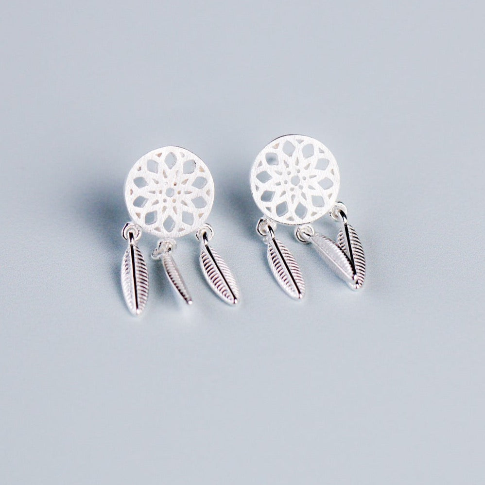 Dream Catcher Dangle Stud Earrings