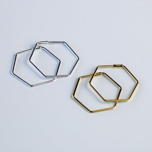 Hexagonal Hoop Earrings