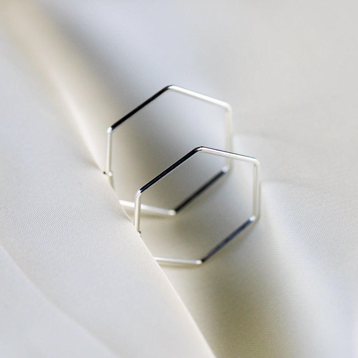 Hexagonal Hoop Earrings