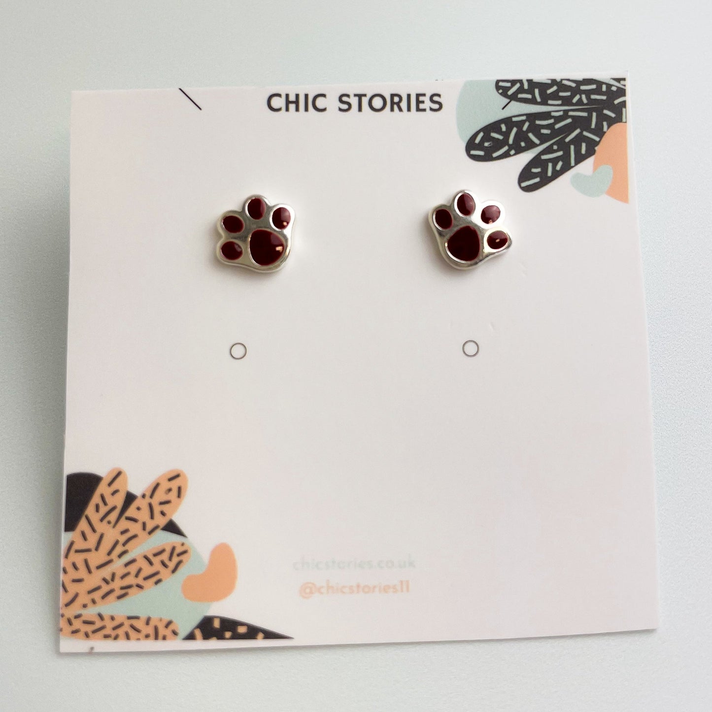 Paw Print Stud Earrings