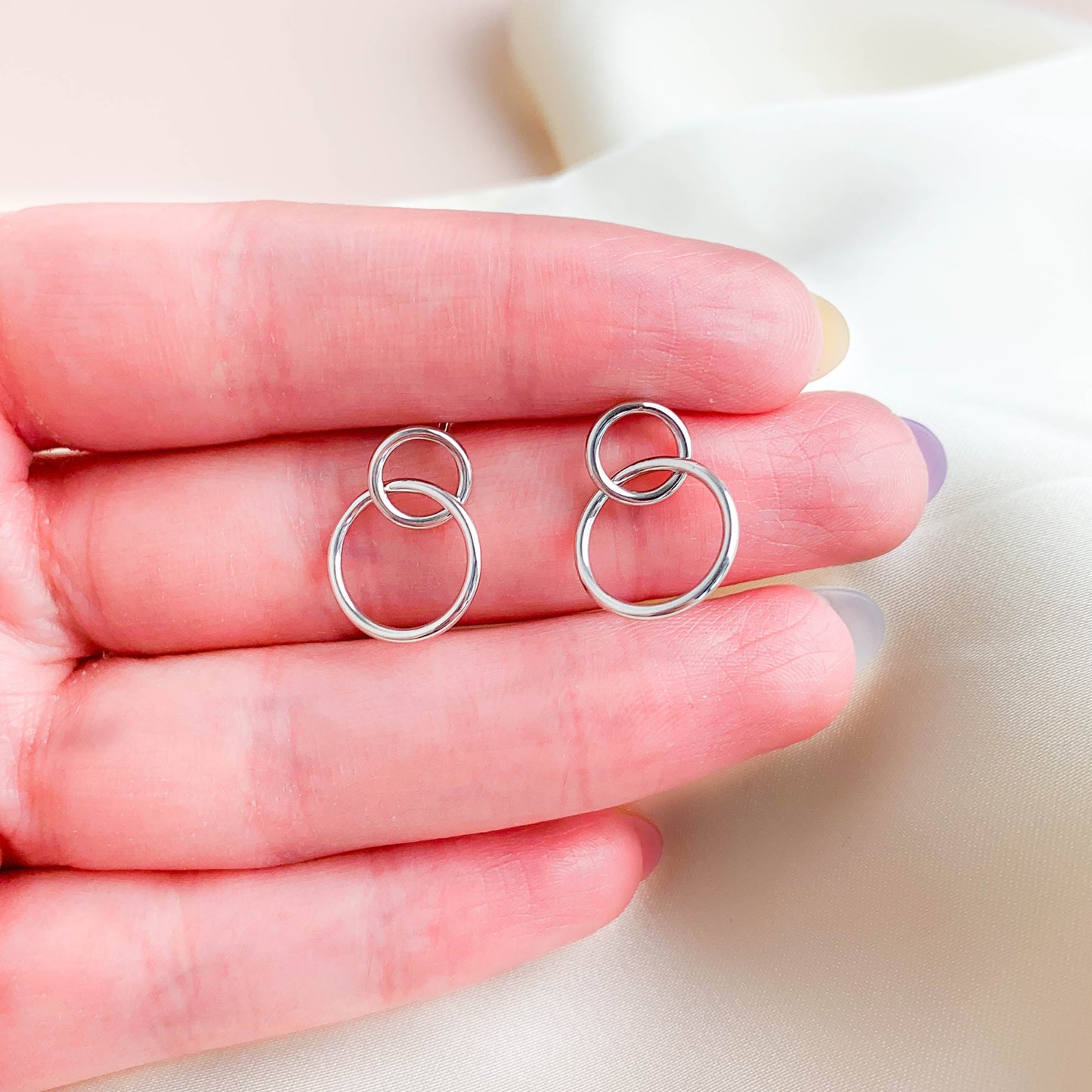 Double Circle Drop Earrings