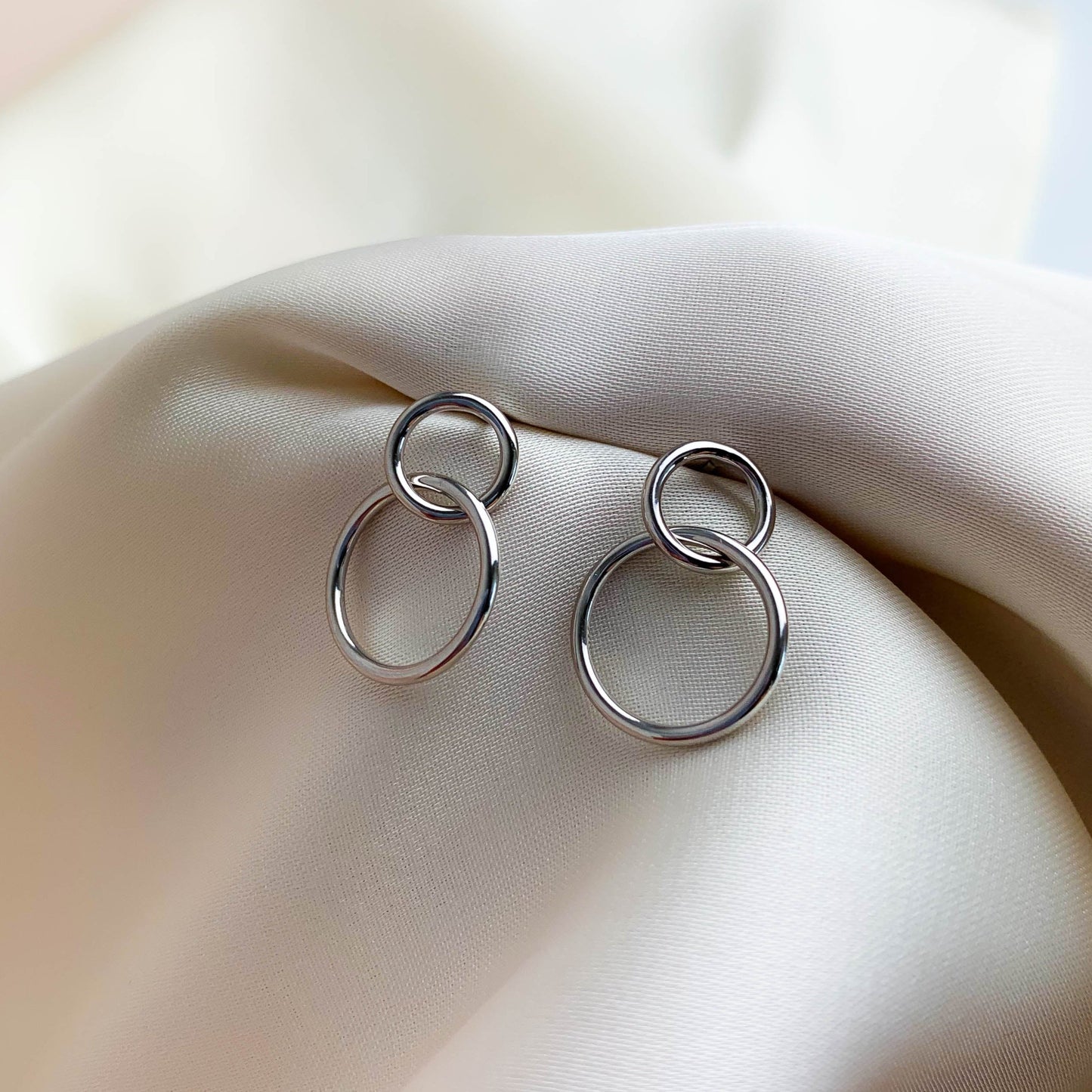 Double Circle Drop Earrings