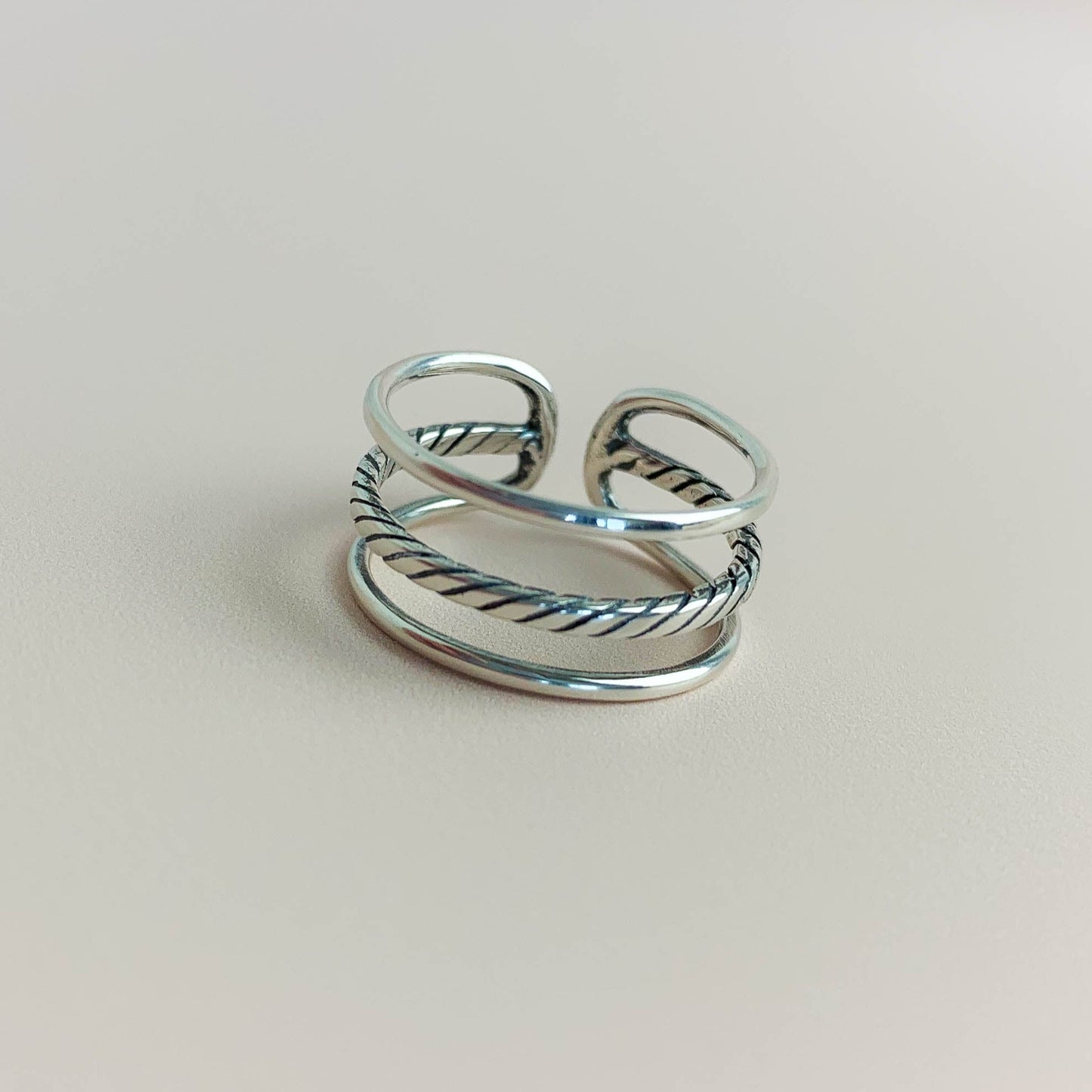 Triple Silver Adjustable Ring