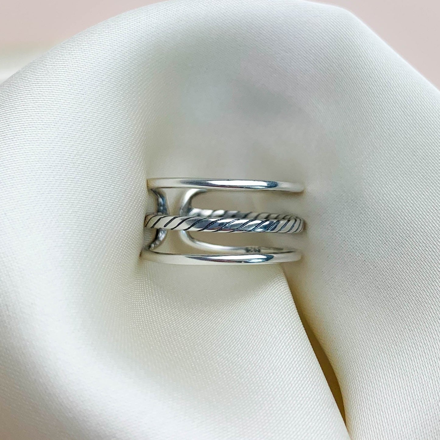 Triple Silver Adjustable Ring