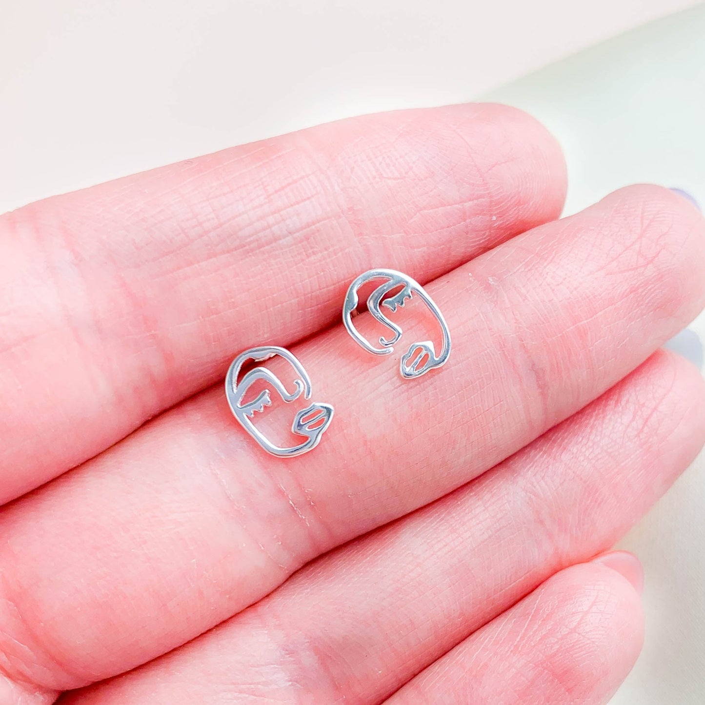 Abstract Face Stud Earrings