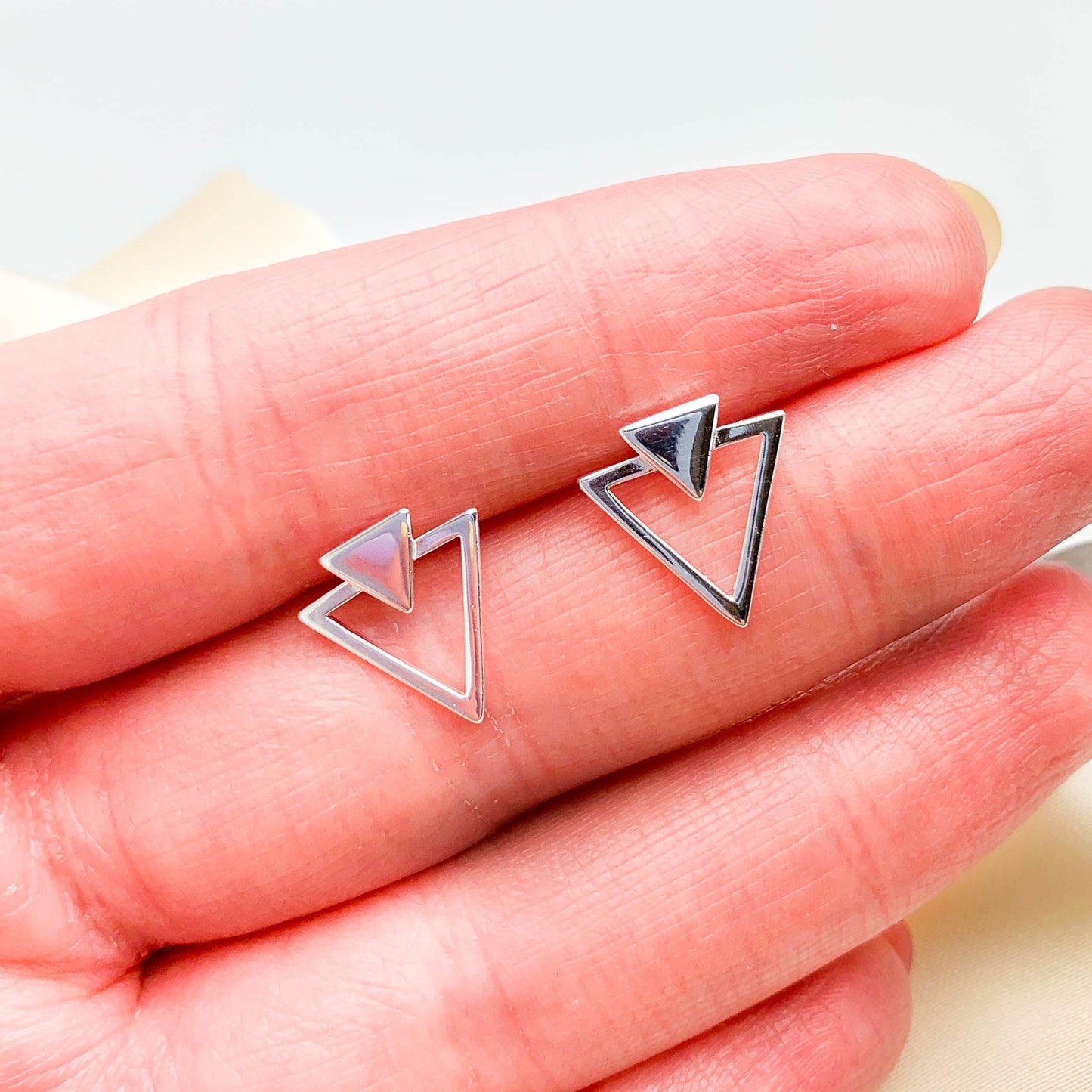 Double Triangle Stud Earrings