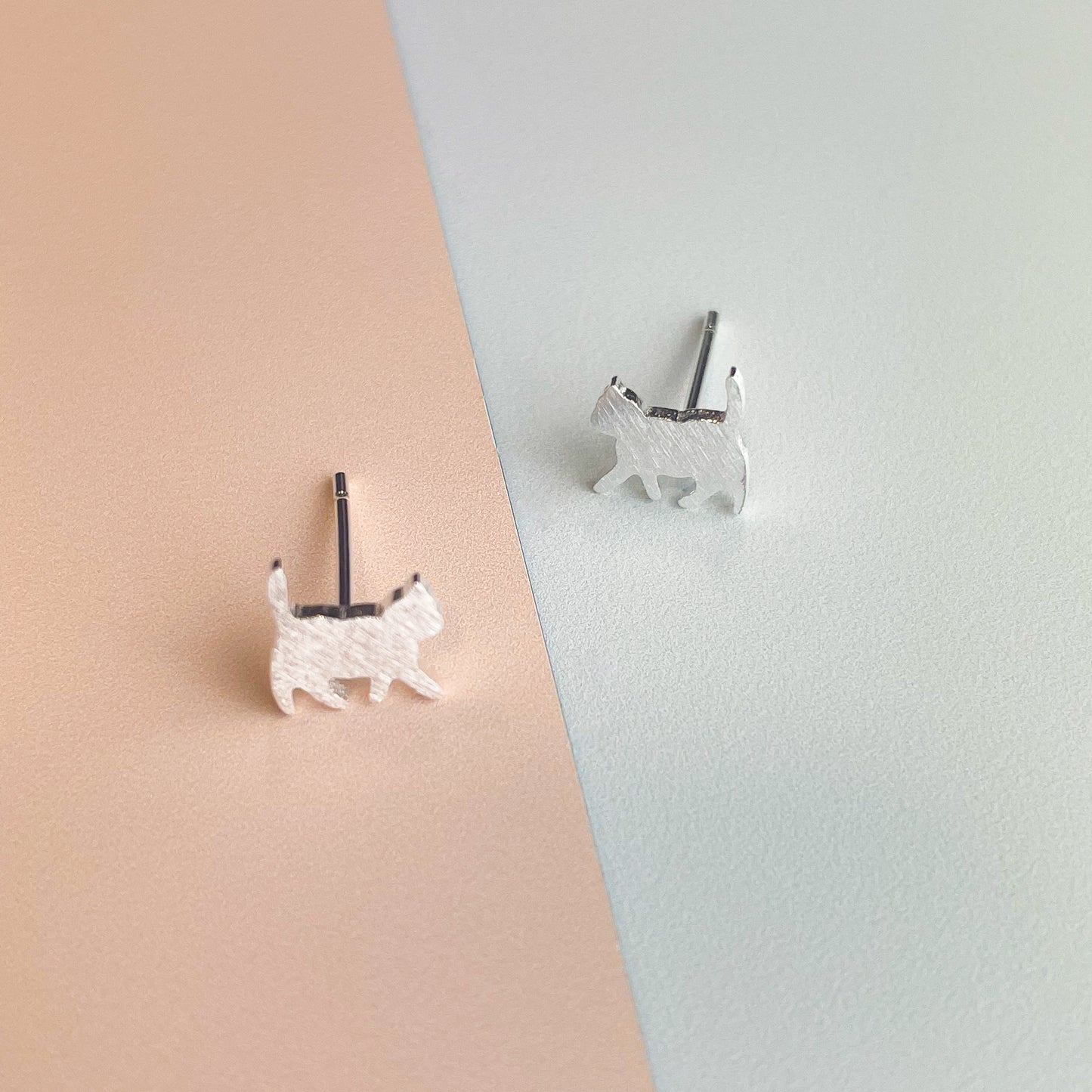 Minimalist Cat Stud Earrings